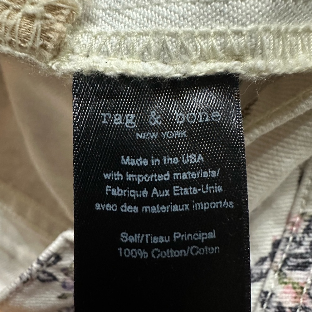 Rag and Bone Micro Floral Print Boyfriend Loose Cropped Jeans Sz 24 (Fits 25-26) - Picture 10 of 11